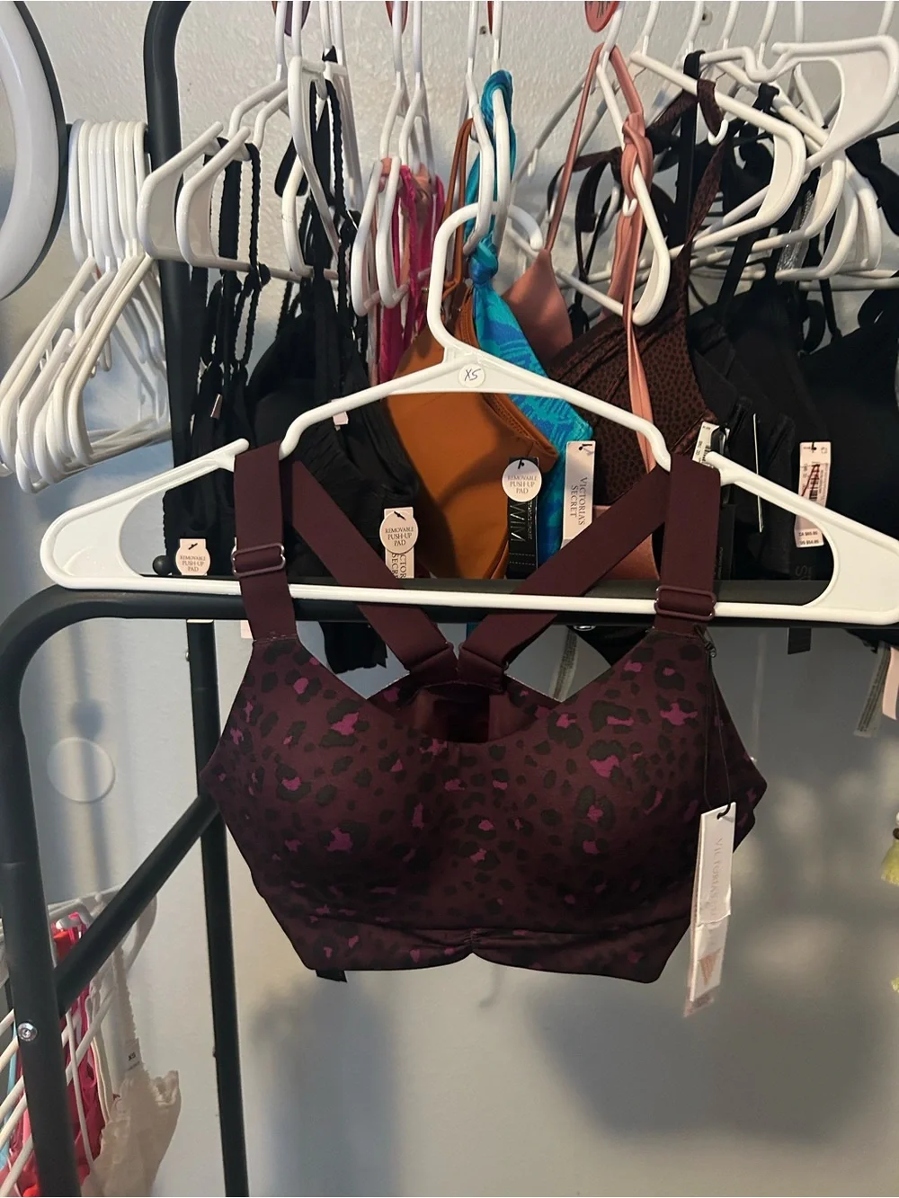Victoria's Secret Plum Leopard-Print Supportive Sports Bra